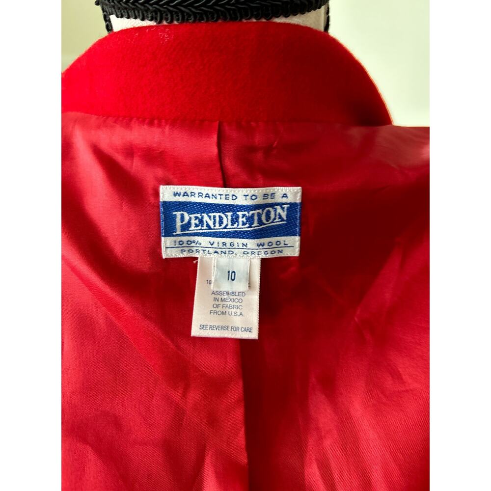 Pendleton Wool Christmas Red Single Button Blazer - image 5